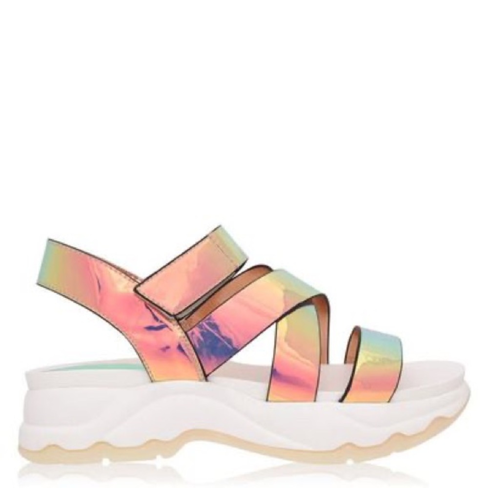 Call It Spring Holographic Velcro Sandals
